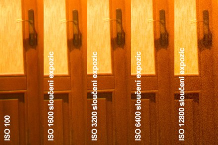 Redukce šumu sloučením expozic, výřez 1:1 z originálního rozlišení (18 MPx)