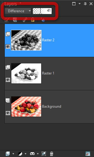 Corel PaintShop X7 panel Layers
