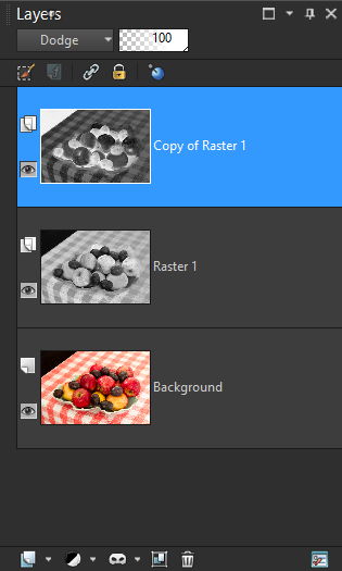 Corel PaintShop X7 panel Layers