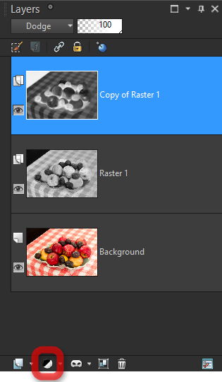 Corel PaintShop X7 panel Layers