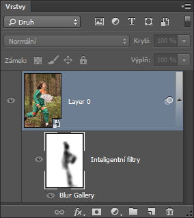 Panel Vrstvy s obrazovou vrstvou převedenou na inteligentní objekt